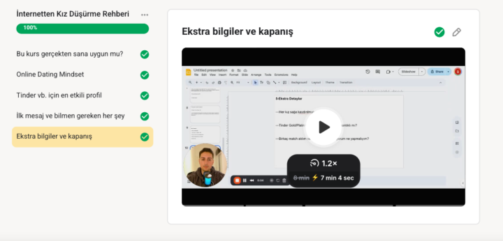 İlk kurs olan 'Internetten Kız Düşürme' kursu söz verdiğim gibi an itibari ile yüklendi!!!