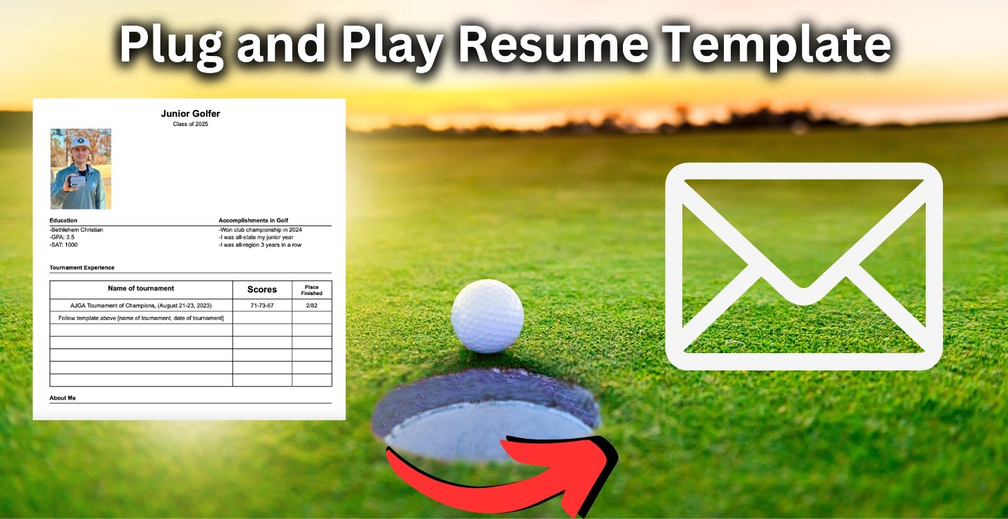 College Golf Resume Template (Plug and Play)