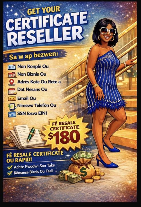 Si ou bezwen certificate reseller contract m wap we li nan flyers 