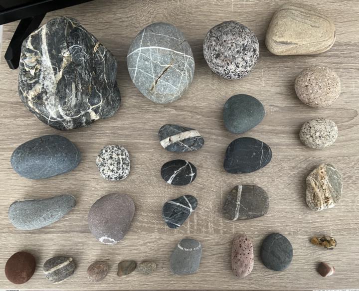 New rocks!! First beach trip in a long while!! Forgot to take a bag! Had no pockets! Thank goodness for bras!!! 