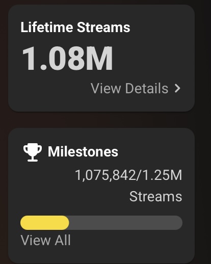 1st Million streams