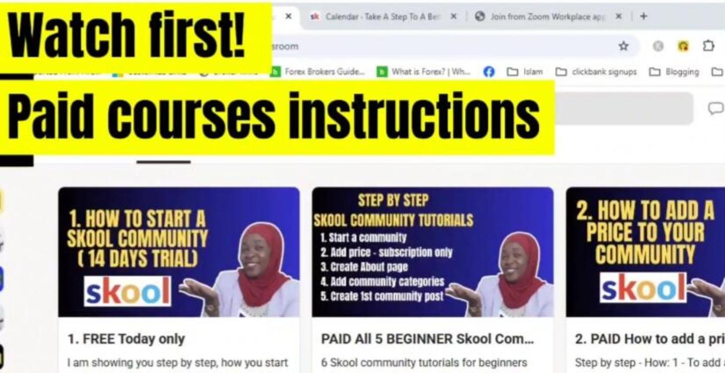 FREE Instructions For Paid Tutorials