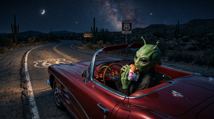 Alien in a Corvette