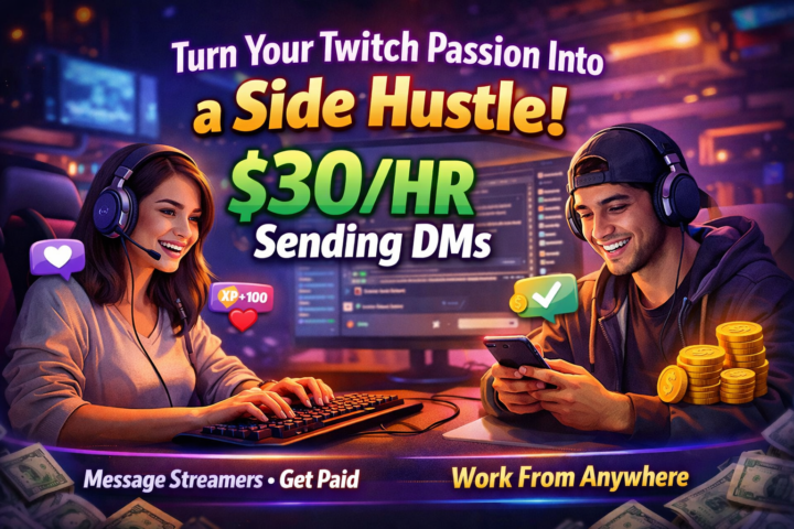 Turn Your Twitch Passion into Paid Gigs Send DM's On Twitch - $30/Hr