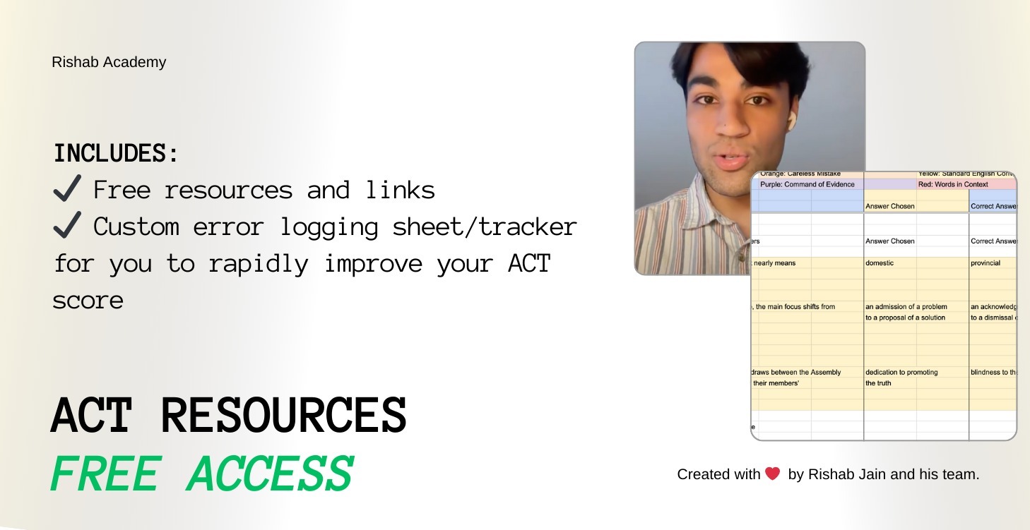 Rishab's ACT Resources ($0)