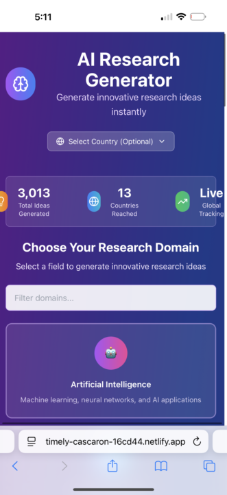 Free research idea website