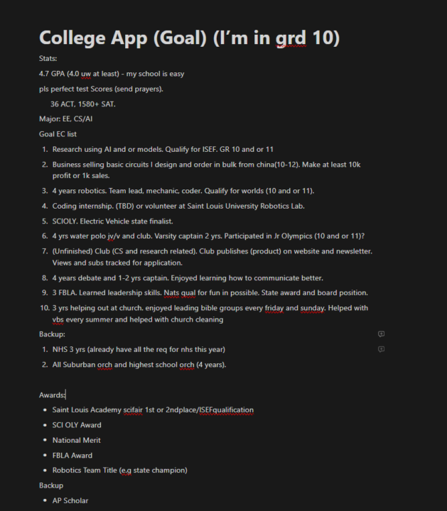 Im in grade 10 and I made a Goal College App. Is it good?