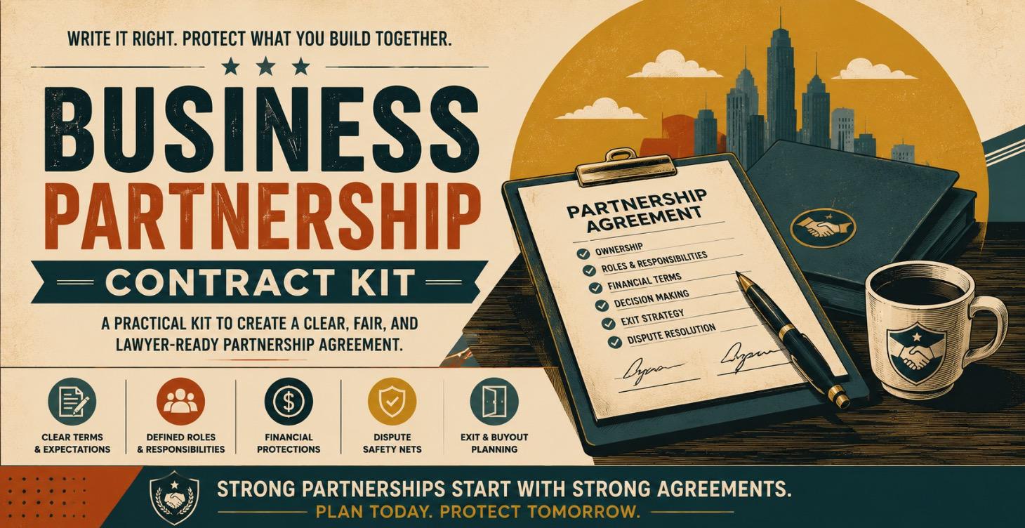 Legal/Business - Business Partnership Contract Kit