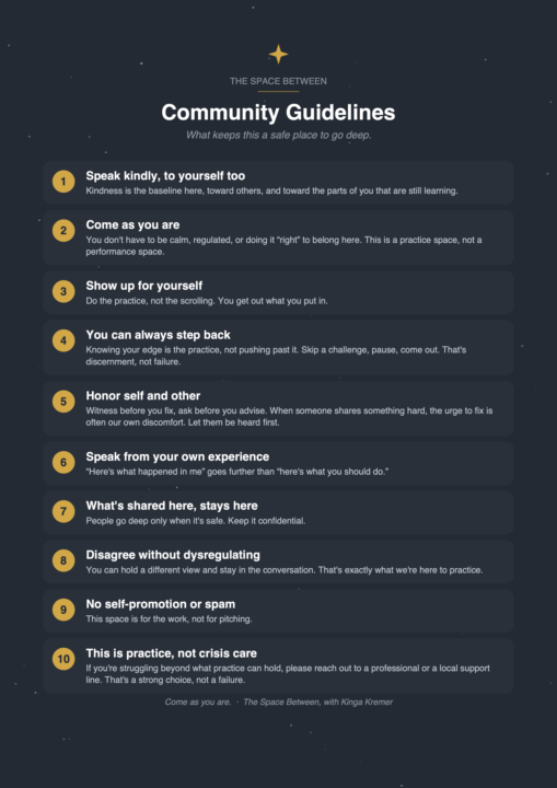 Community Guidelines — The Space Between