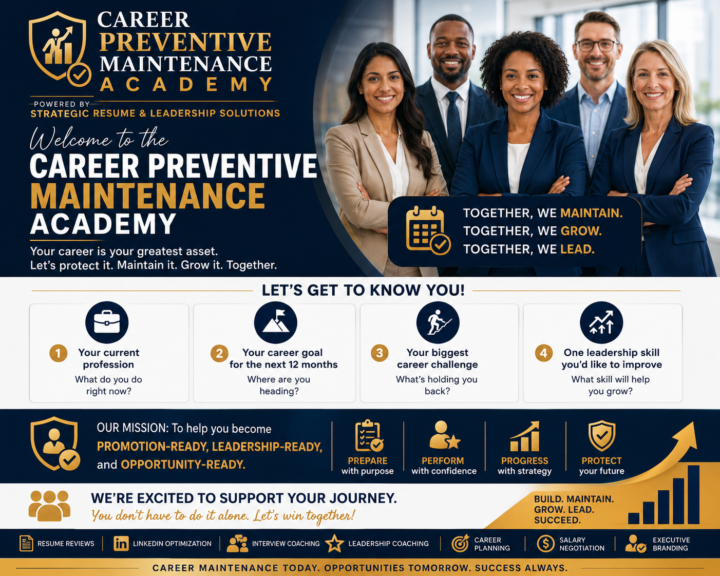 Welcome to the Career Preventive Maintenance Academy!