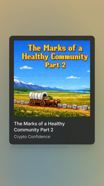 Marks of a Healthy  Crypto Community