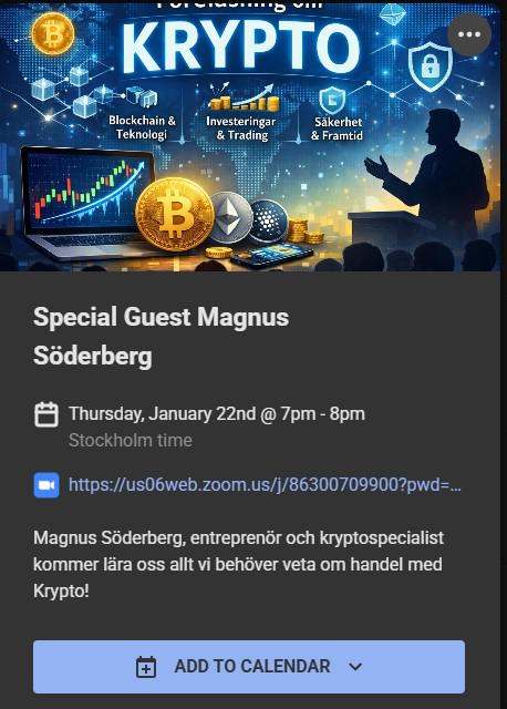 I kväll är det Krypto-Event live!