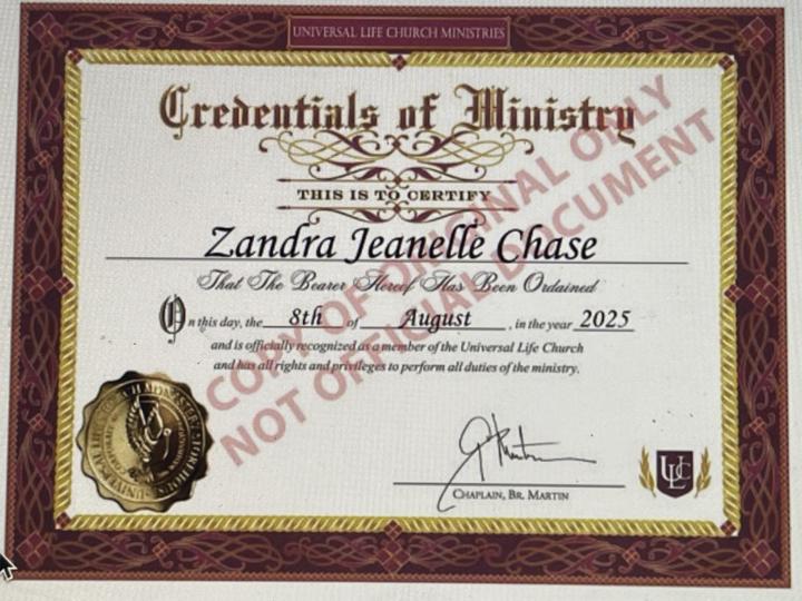 Ordained Minister 