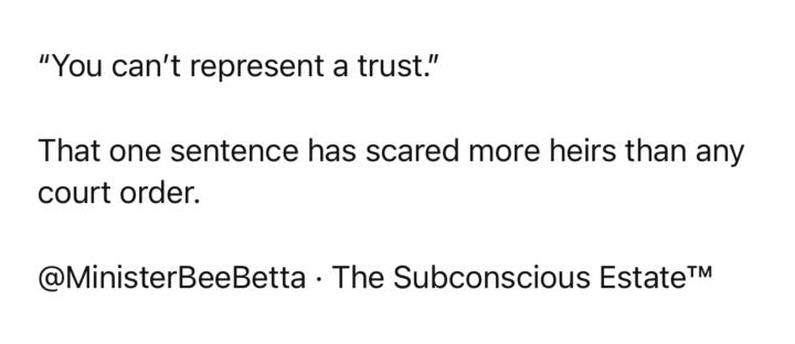 🔥🔥🔥Why would someone say this , Cause you can't represent a trust...