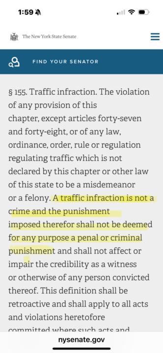 Traffic infraction? Check your own state laws 