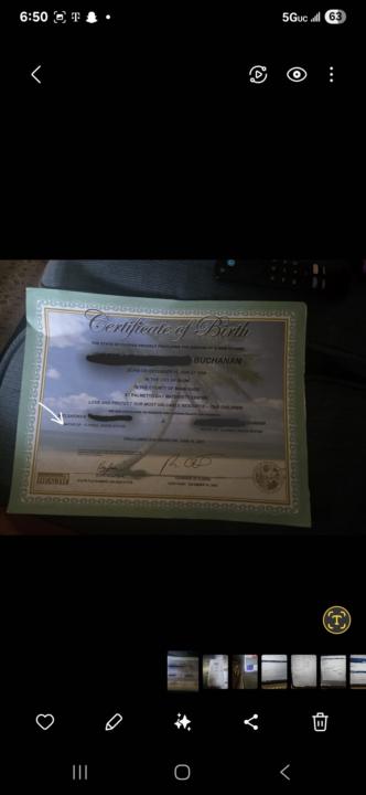 Commemorative certificate food for thought.