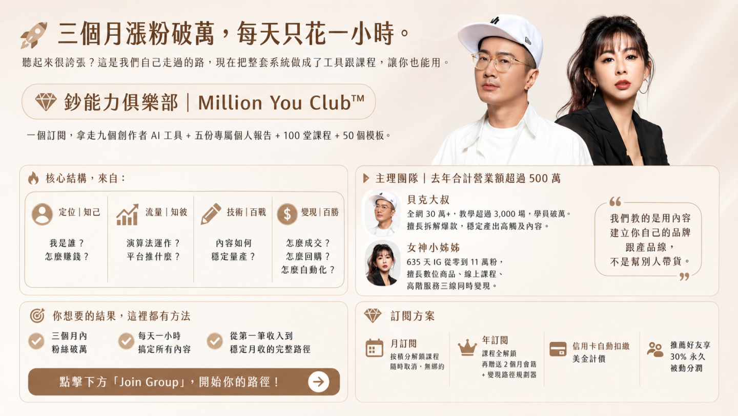 鈔能力俱樂部｜Million You Club™