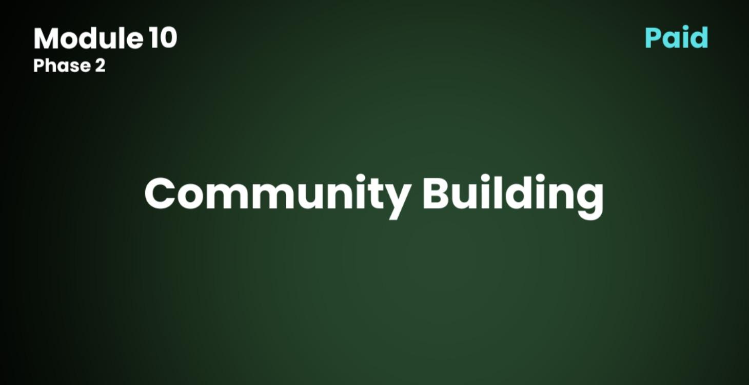 10.0 Community Building