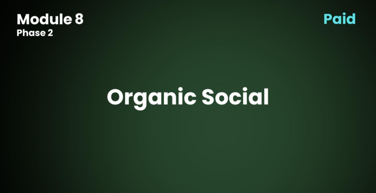 8.0 Organic Social