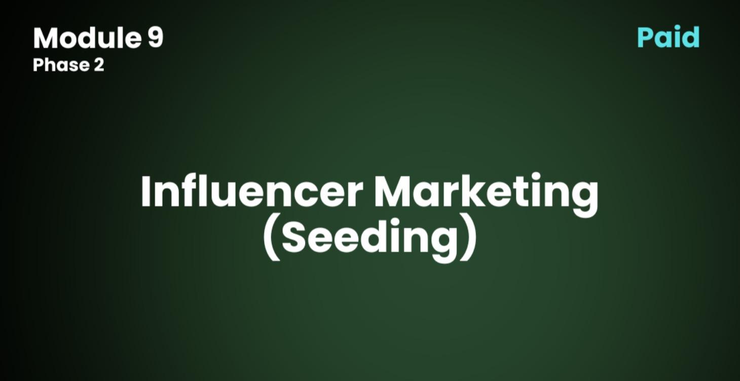 9.0 Influencer Marketing (Seeding)