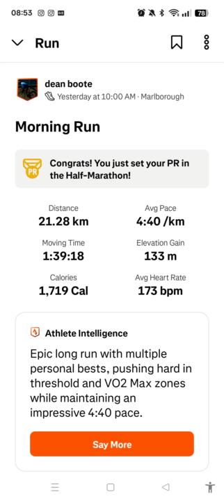 Woodburn half marathon