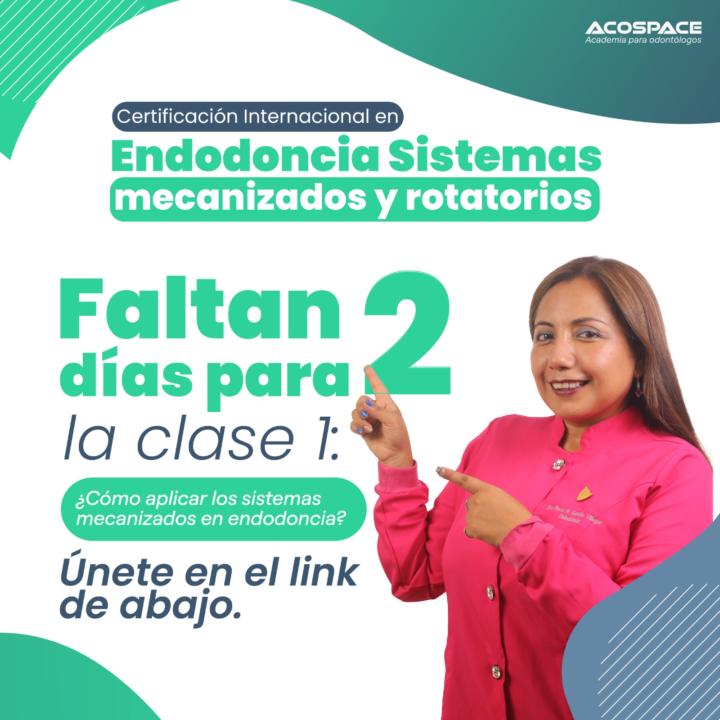 Certificación internacional en Endodoncia.
