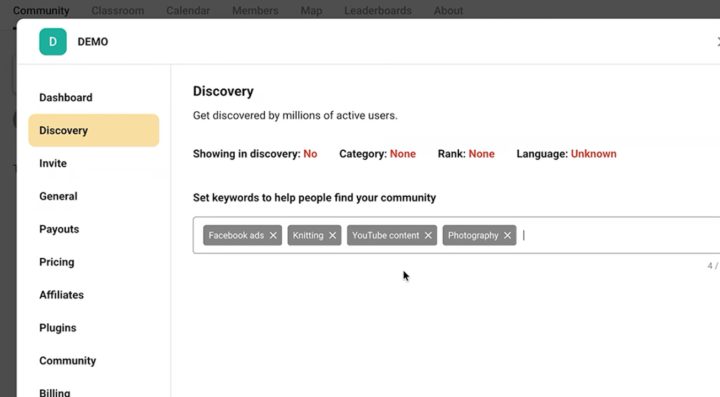 Skool Discovery Keywords