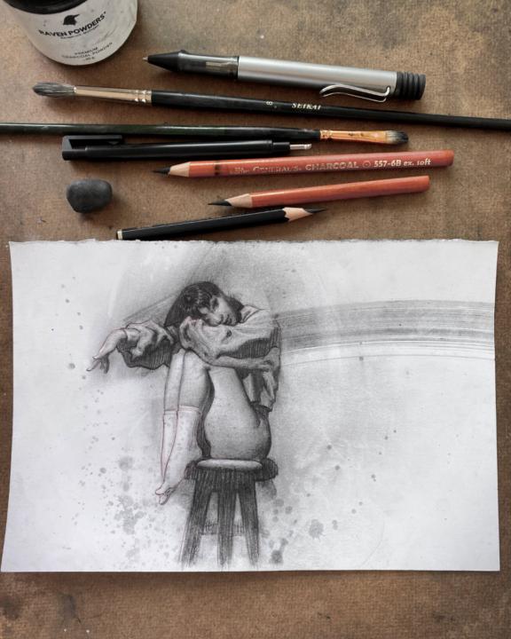 Charcoal Experiment #018, Behind the Scenes and Photography