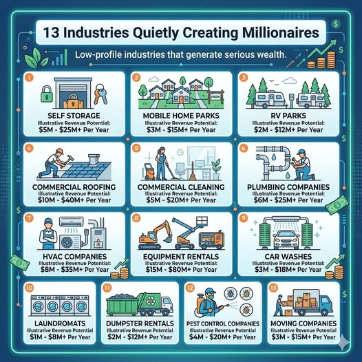 13 Industries Quietly Creating Millionaires