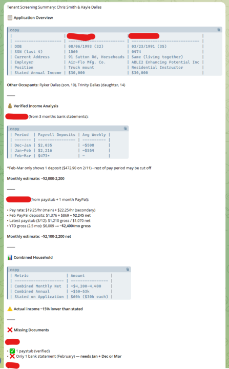 Use Case: Tenant Screening