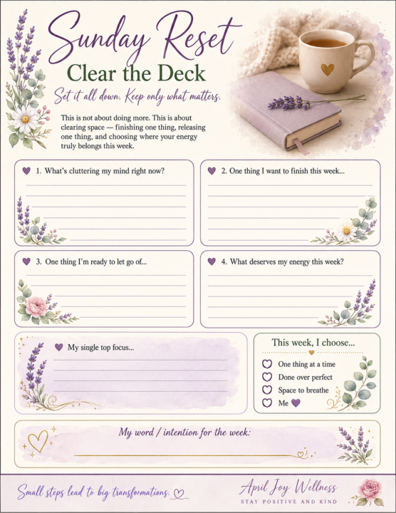 Sunday Reset: Clear the Deck 🌿