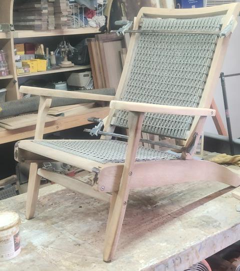 Refinishing Teak furniture.  Two patio chairs in dire need of magic.  