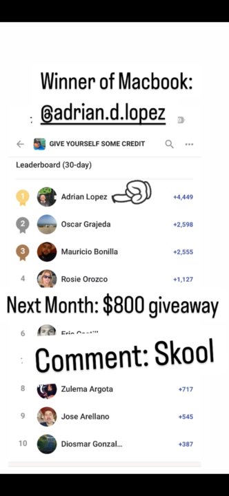 Macbook Winner: Adrian Lopez