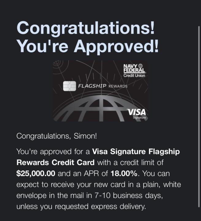 Flagship Card Approved