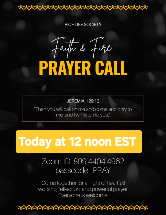 Mondays Prayer call (TIME CHANGE)