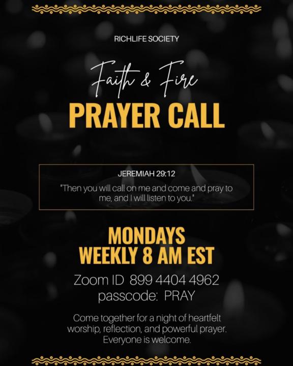 ALL ARE WELCOME! Mondays 8am est