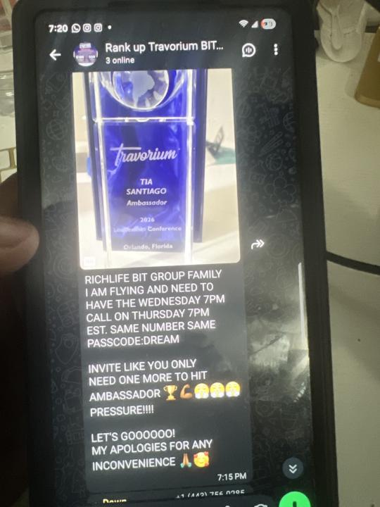 Tia 7pm est call tonight has been cancelled 