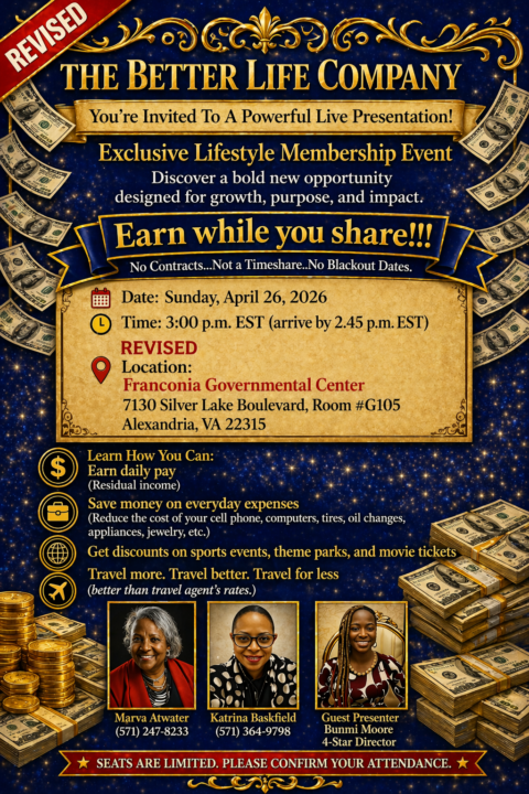 Parking Instructions and Entry in the Building on Sunday, April 26, 2026 in Alexandria, VA