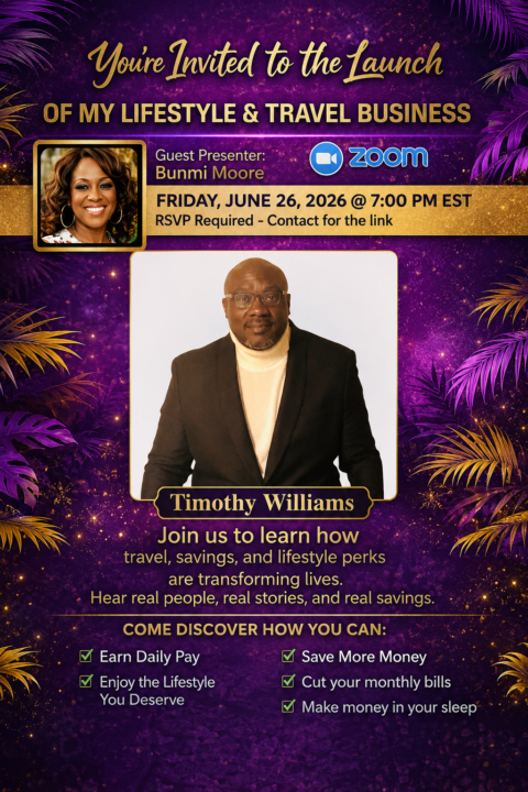 Timothy Williams Launch Party Friday June 26, 7PM EST 