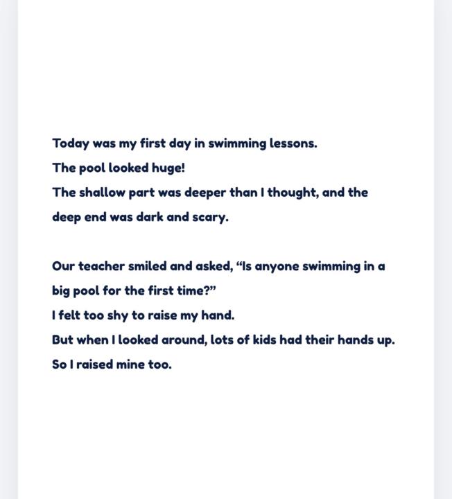 Anticipation isn’t always excitement — sometimes it’s “the pool looks huge.”