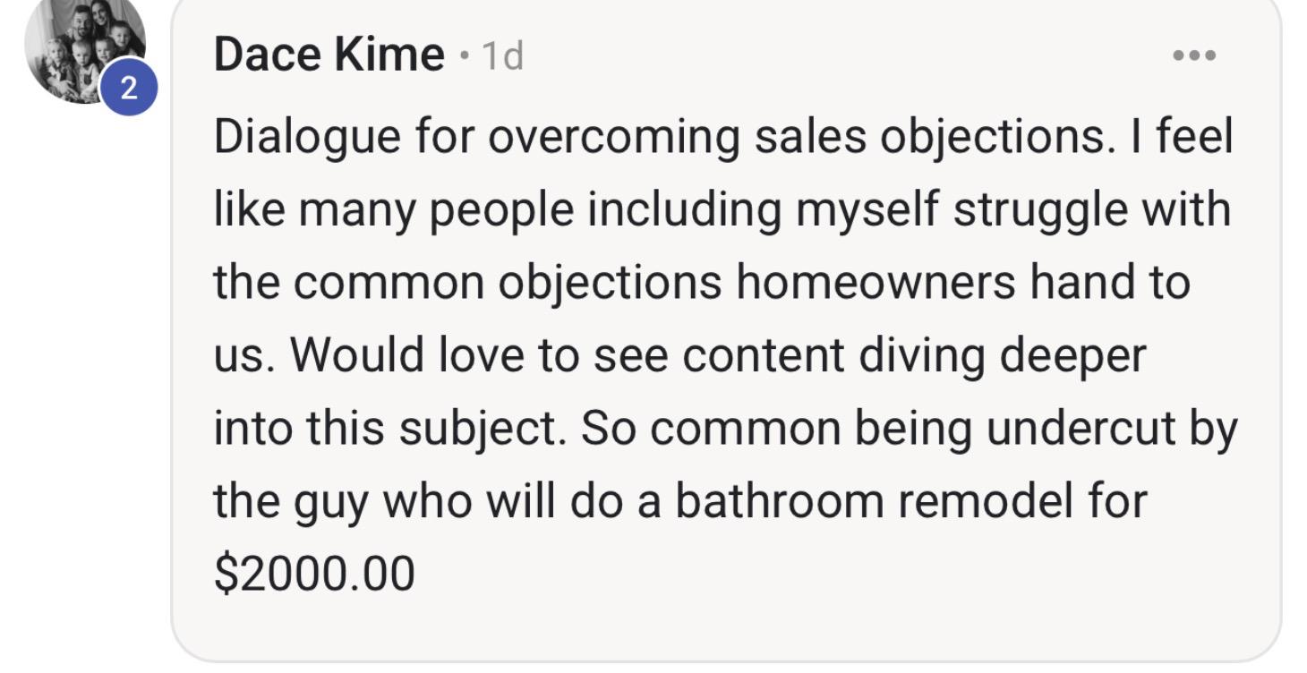 Member Question: Overcoming Price Objections