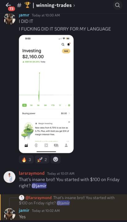 Student turned $100 in $2k in less than one week 