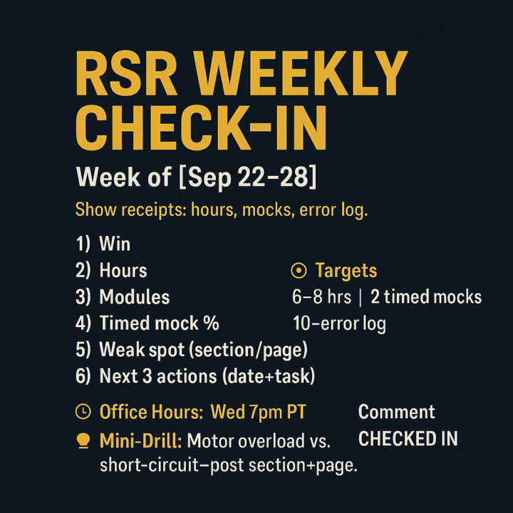RSR Weekly Check-In — [Sep 22–28]