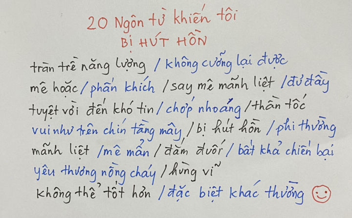 20 ngôn từ khiến tôi bị hút hồn.