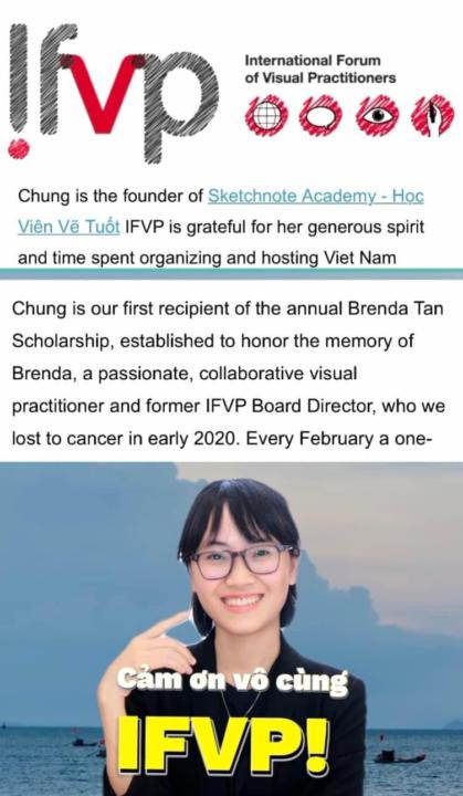 MÌNH TRỞ THÀNH NGƯỜI ĐẦU TIÊN TRÊN THẾ GIỚI NHẬN HỌC BỔNG BRENDA TAN CỦA IFVP NHƯ THẾ NÀO?