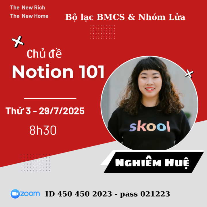 THƯ MỜI THAM GIA BUỔI HỌC ĐẶC BIỆT: “TĂNG GẤP ĐÔI NĂNG SUẤT CÙNG NOTION”