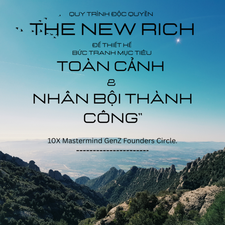 Quy trình ĐỘC QUYỀN chỉ dành cho những Founder trẻ THE NEW RICH để Thiết kế Bức Tranh  mục tiêu Toàn Cảnh & Nhân Bội Thành Công”