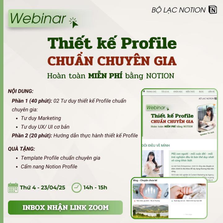 Ứng dụng Notion thiết kế Profile chuẩn chuyên gia