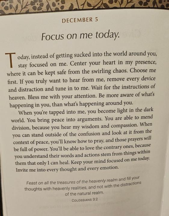 Devotional for Dec 5th 