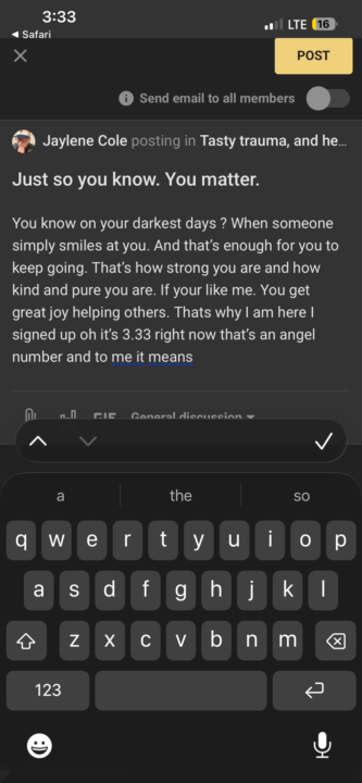 Just so you know. You matter. 